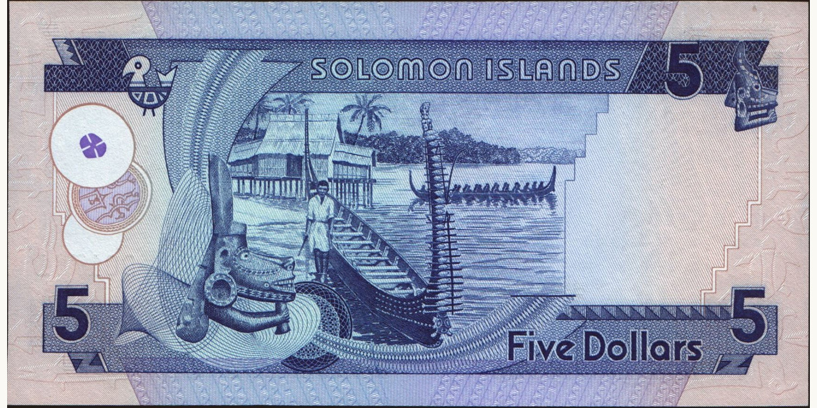 5 dollars Solomon Islands 1986 — Back side
