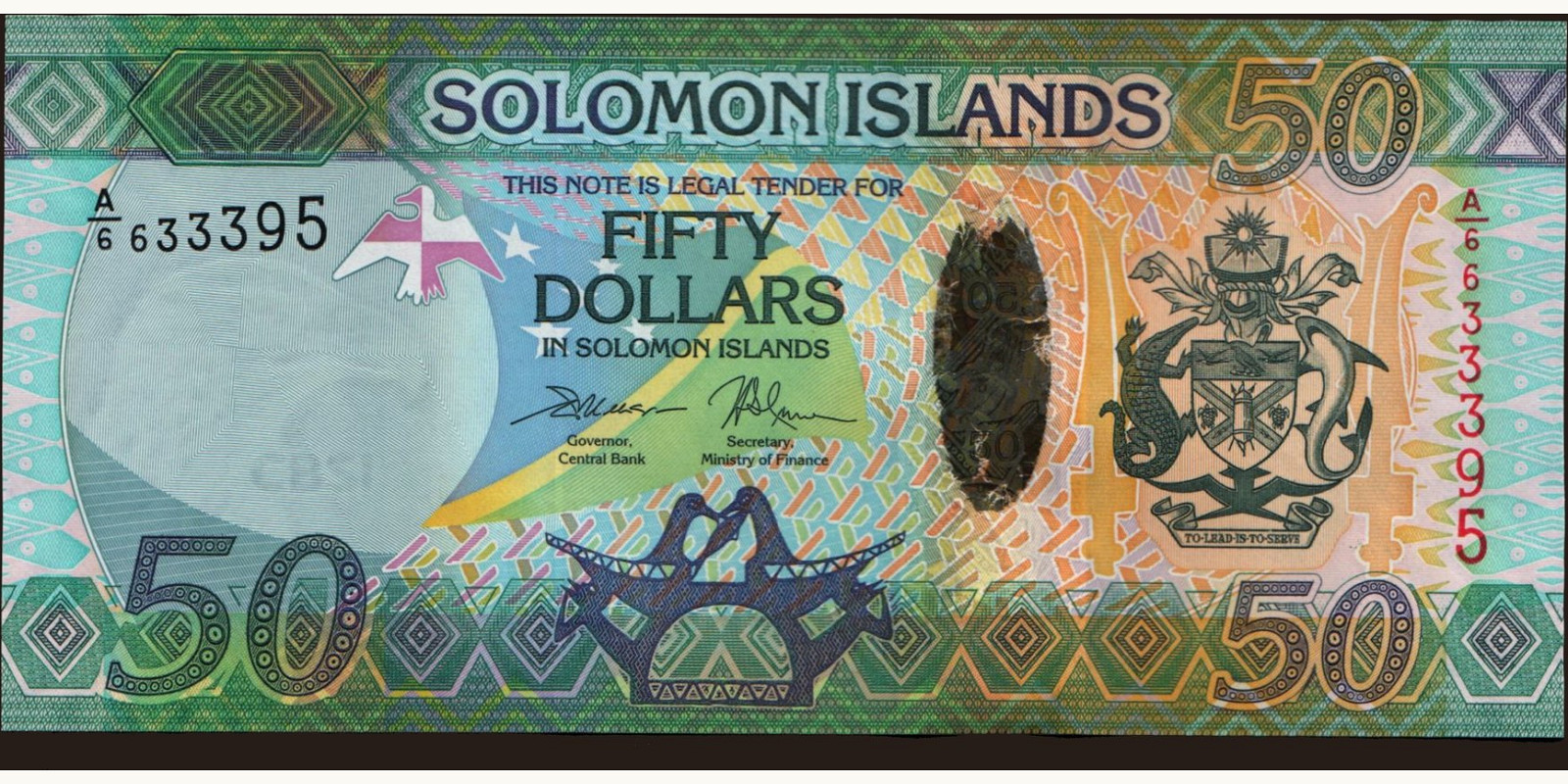 50 dollars Соломоновы о-ва 2017 — Лицевая сторона