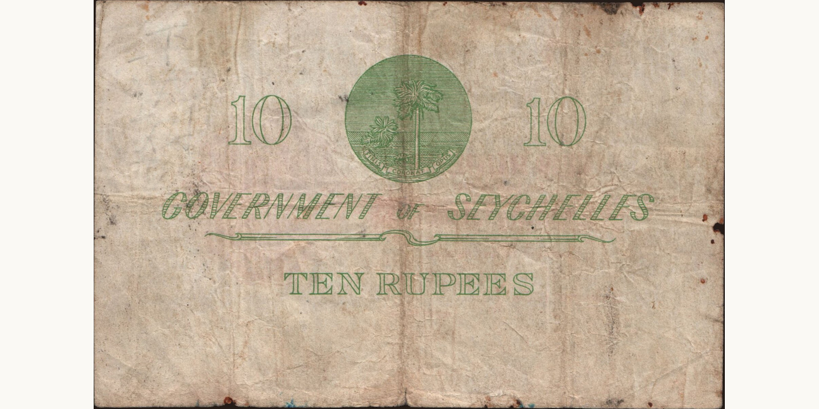 10 rupees Сейшельские о-ва 1954 — Оборотная сторона