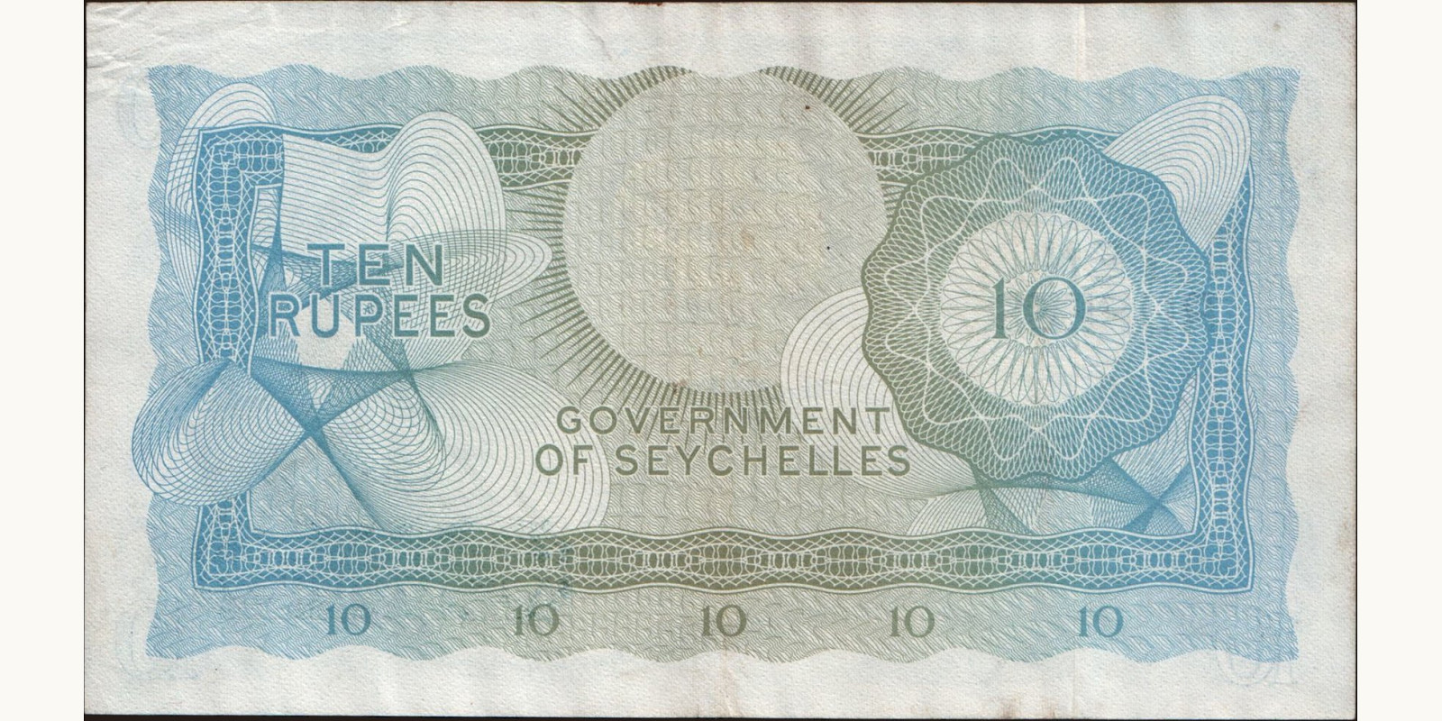 10 rupees Seychelles 1968 — Back side