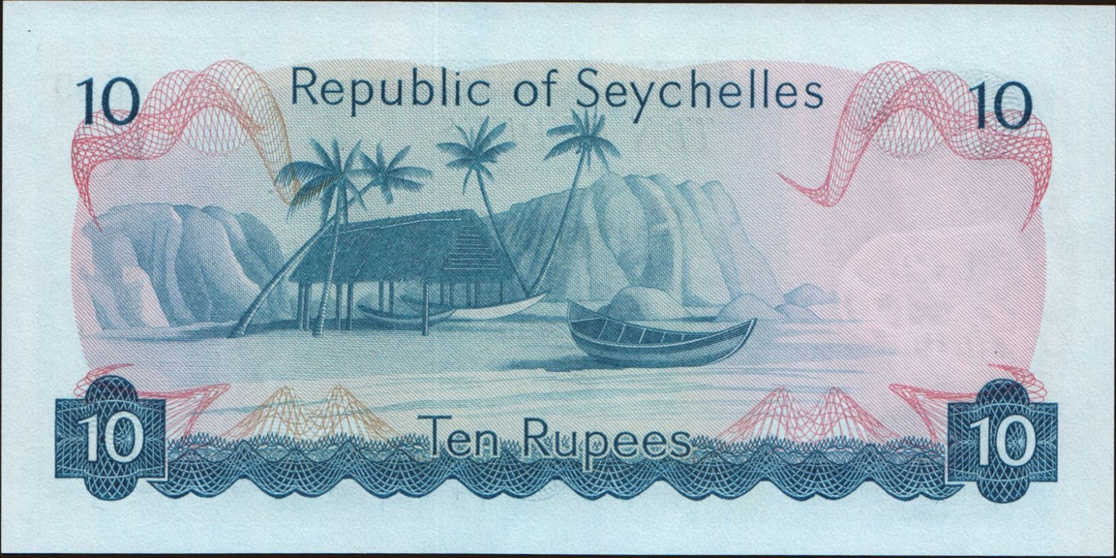10 rupees Seychelles 1976 — Back side