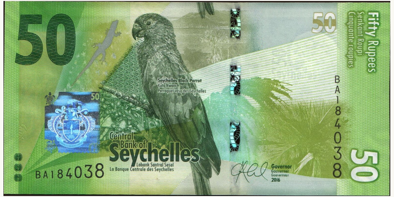 50 rupees Seychelles 2016 — Front side