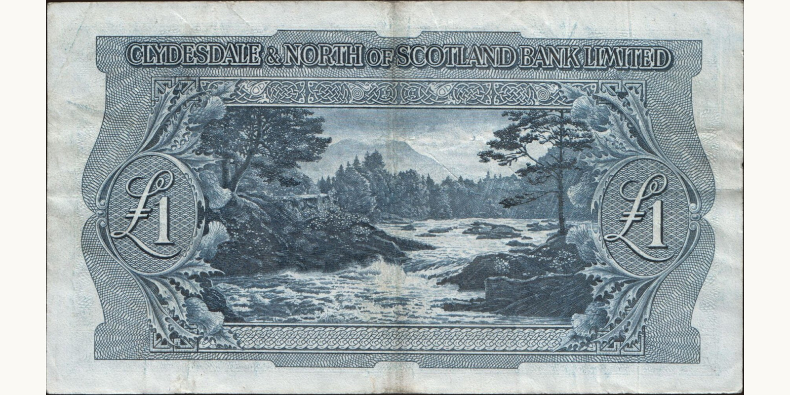 1 pounds Scotland 1952 — Back side