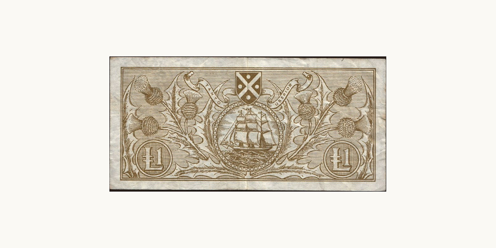 1 pounds Scotland 1966 — Back side