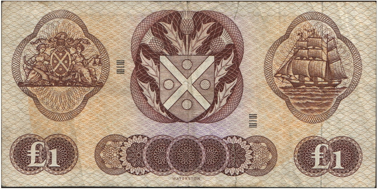 1 pounds Шотландия 1969 — Оборотная сторона