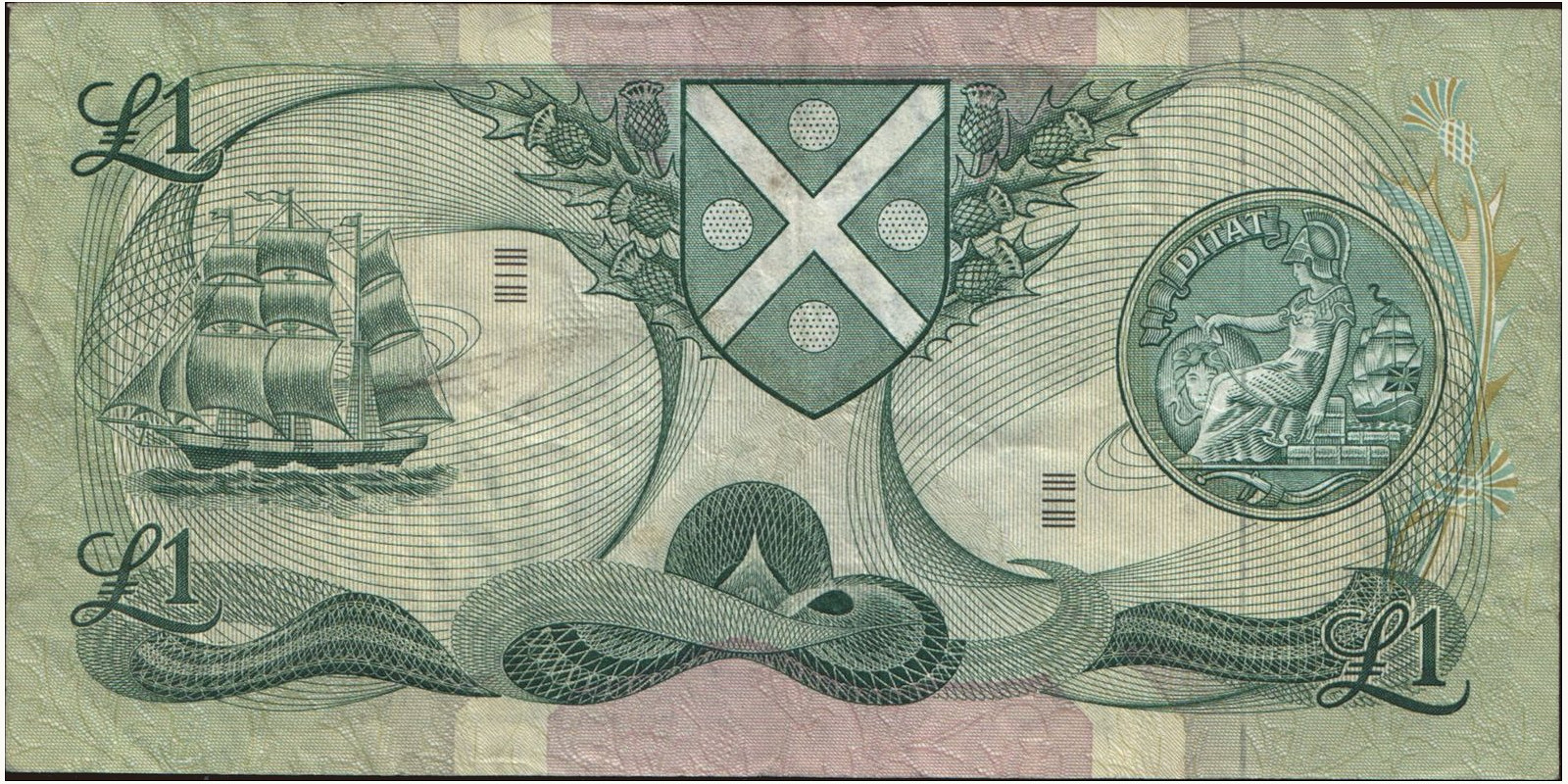 1 pounds Шотландия 1972 — Оборотная сторона