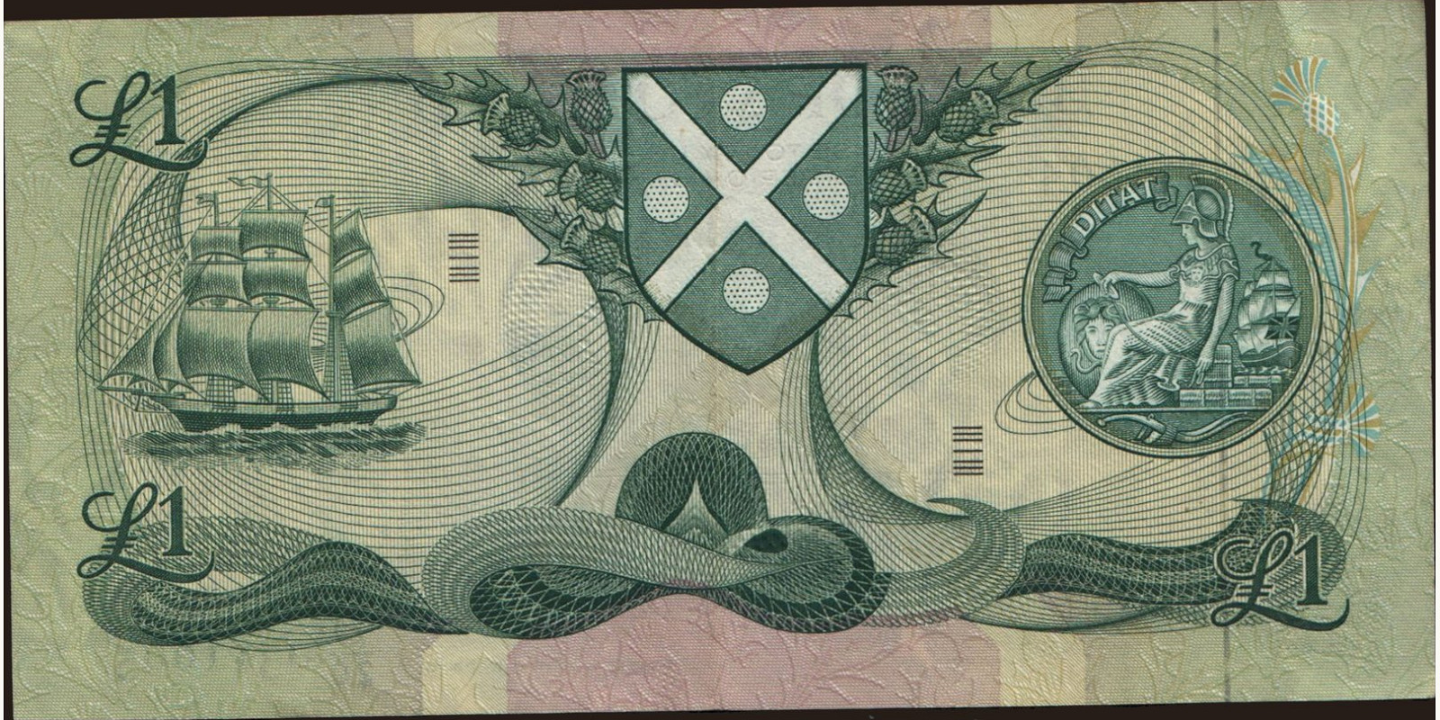 1 pounds Шотландия 1973 — Оборотная сторона