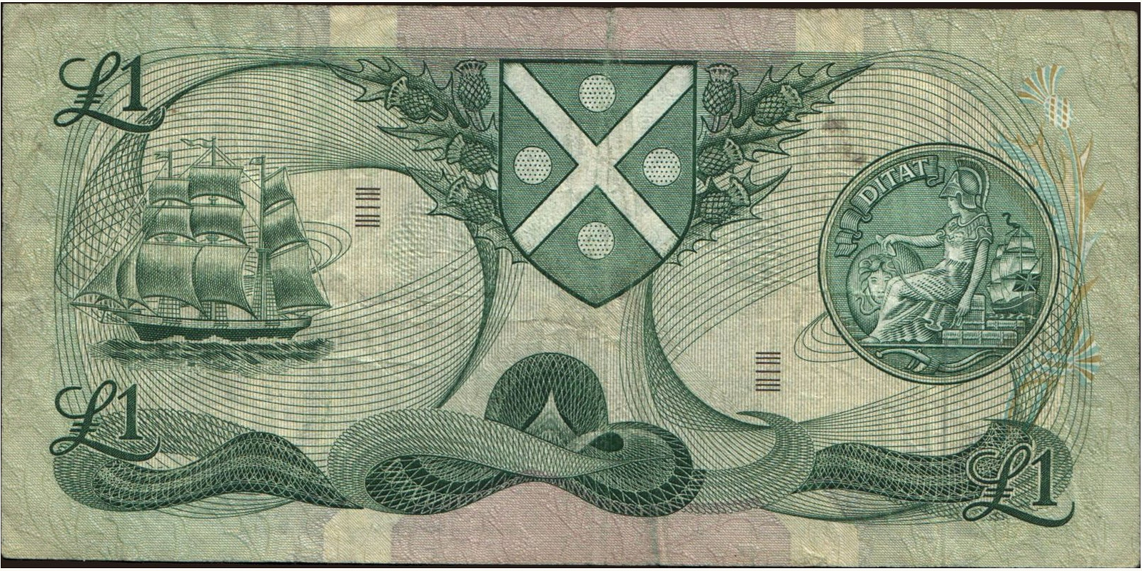 1 pounds Шотландия 1976 — Оборотная сторона