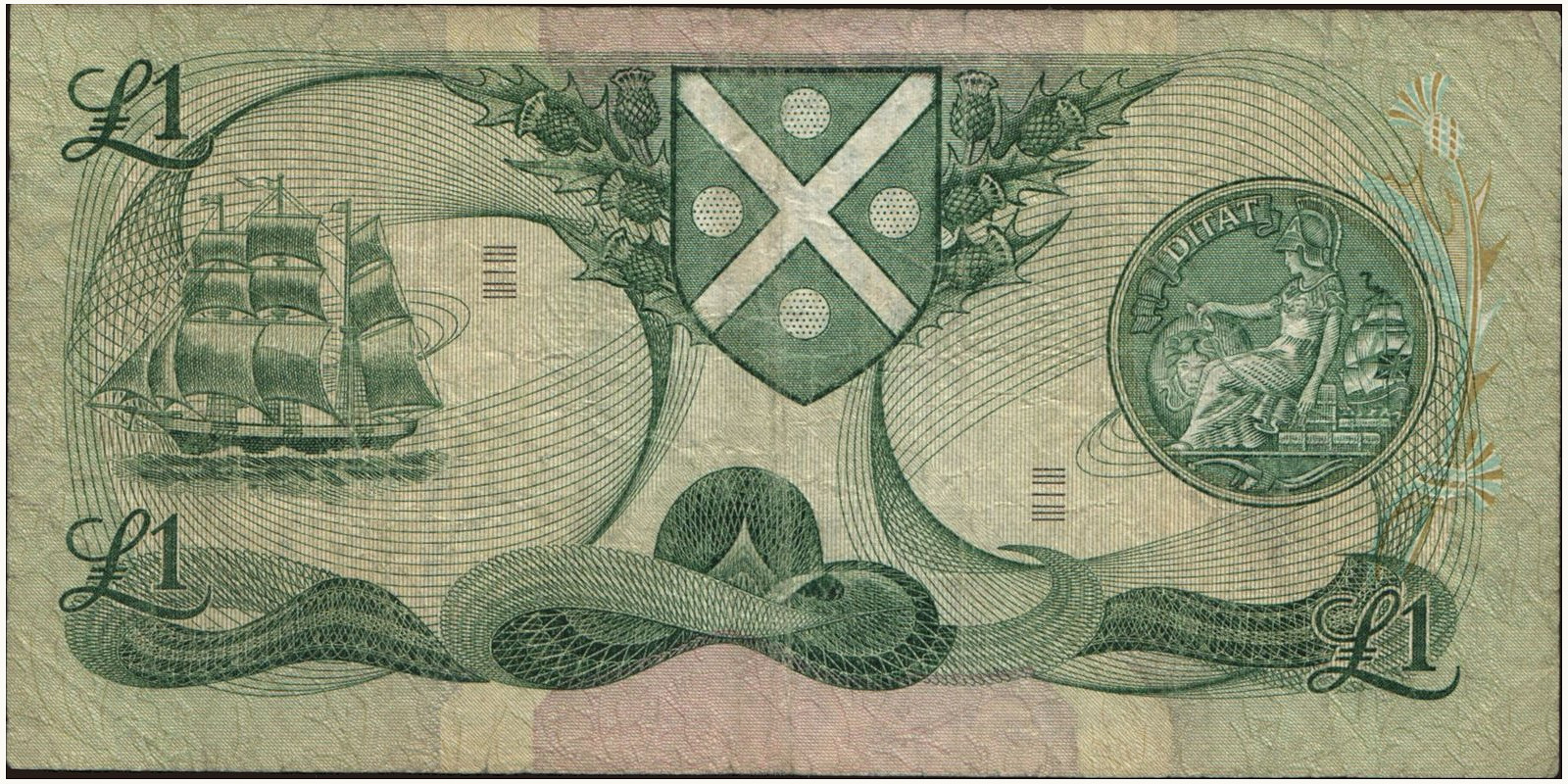 1 pounds Scotland 1981 — Back side