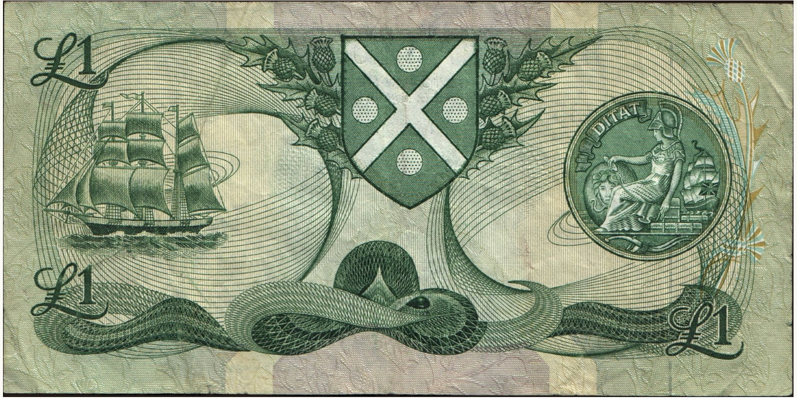 1 pounds Шотландия 1984 — Оборотная сторона