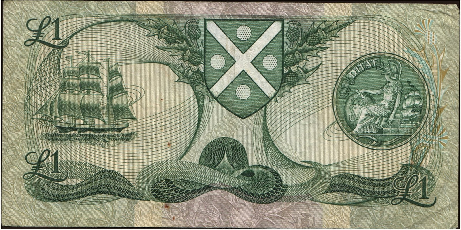 1 pounds Шотландия 1986 — Оборотная сторона