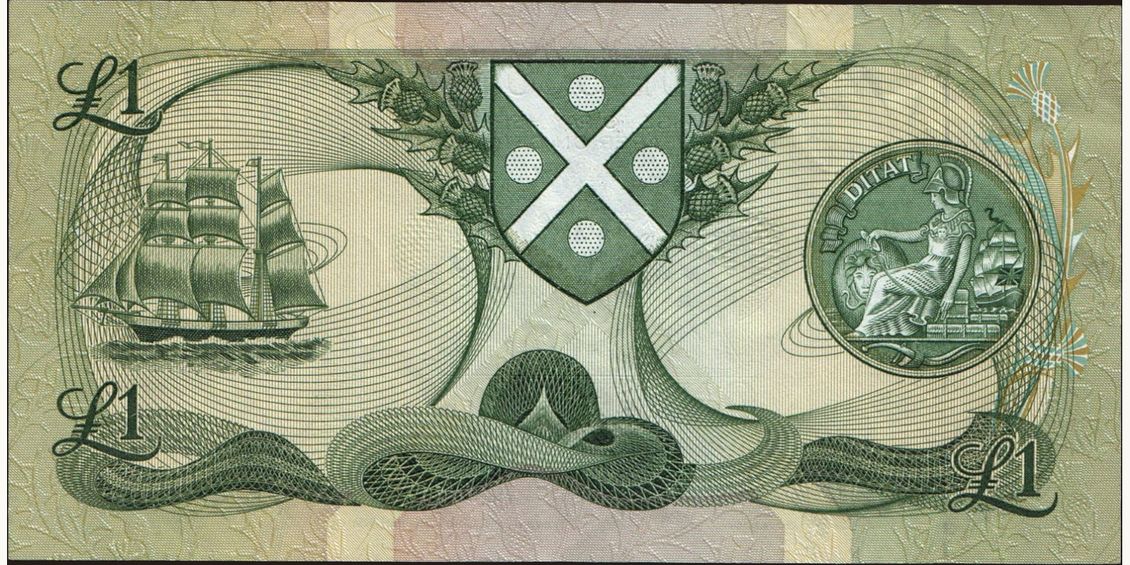 1 pounds Scotland 1988 — Back side