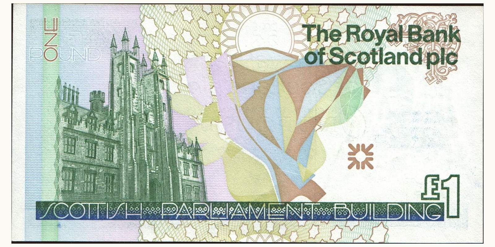 1 pounds Scotland 1999 — Back side