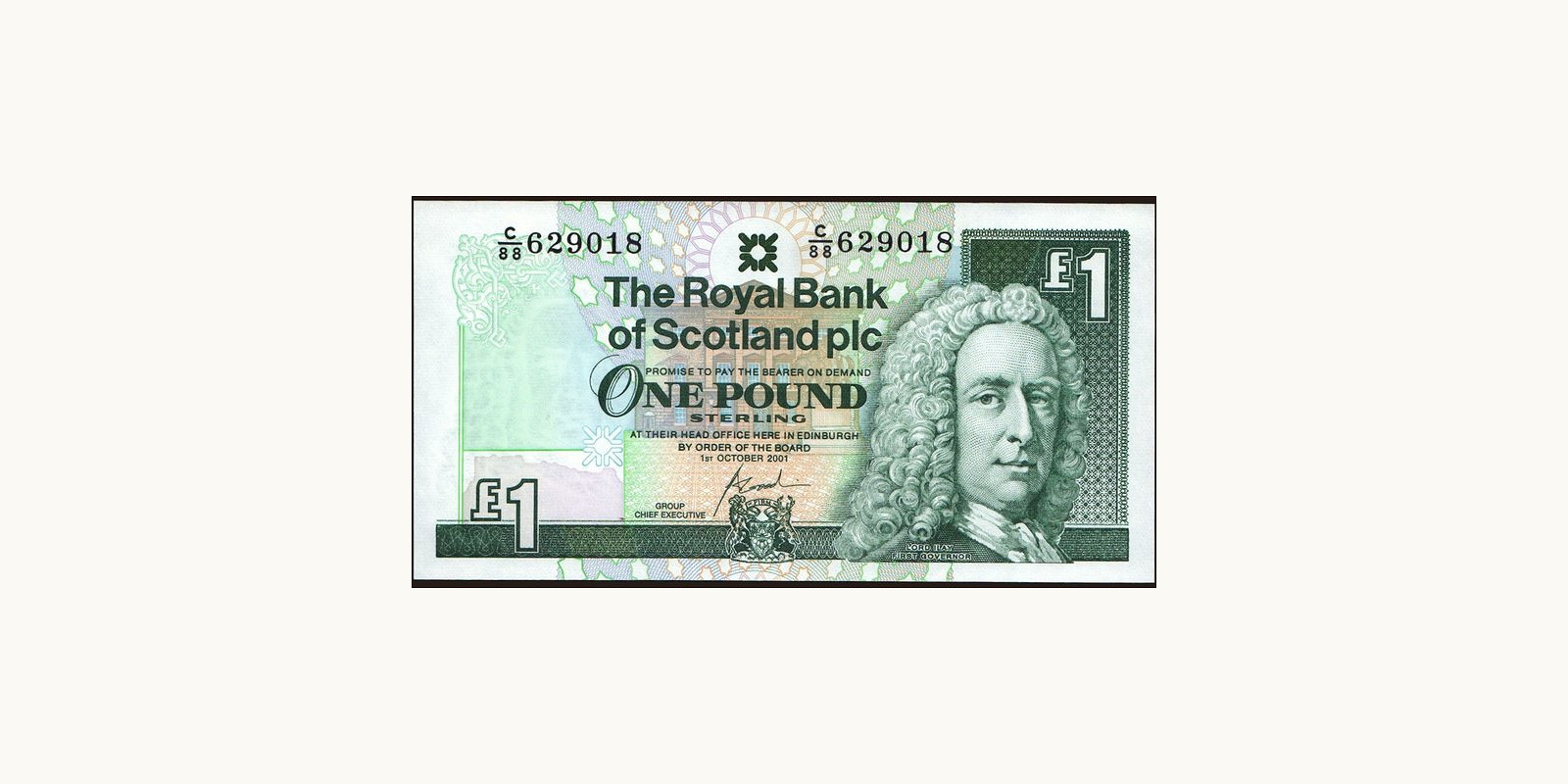 1 pounds Scotland 2001 — Front side