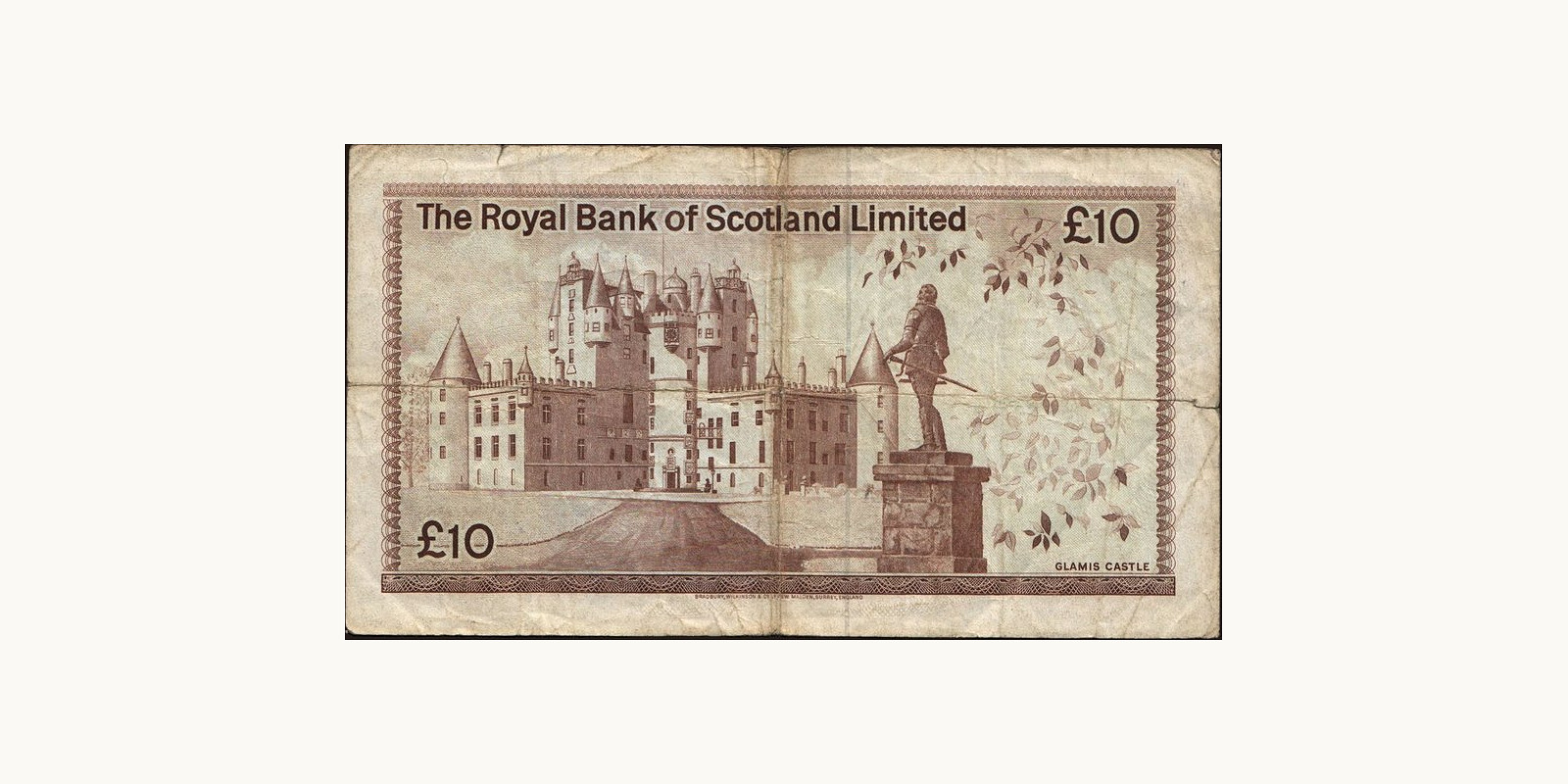 10 pounds Scotland 1980 — Back side