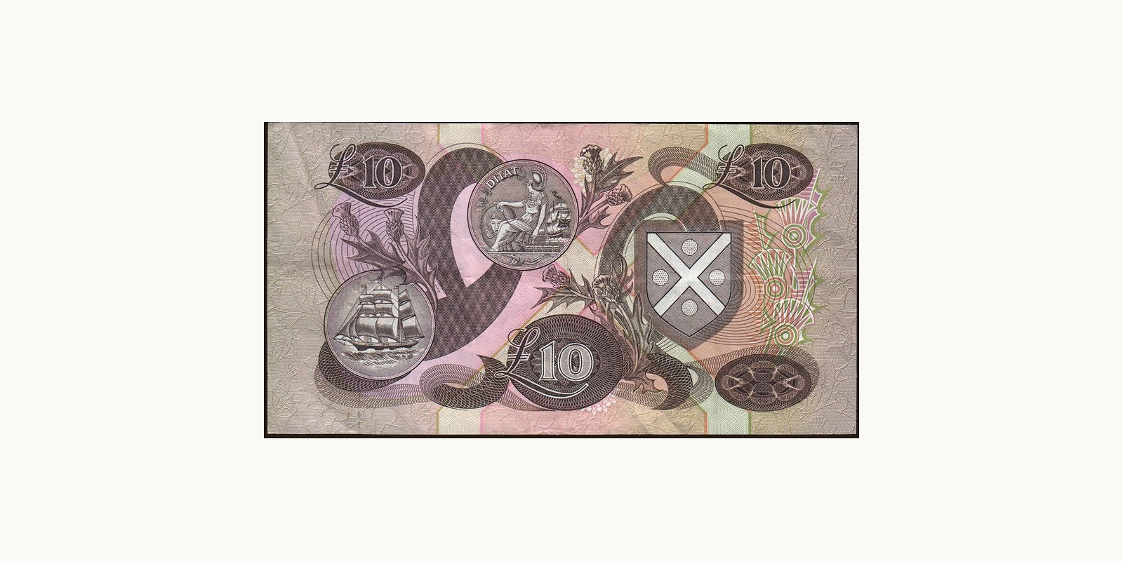 10 pounds Шотландия 1992 — Оборотная сторона