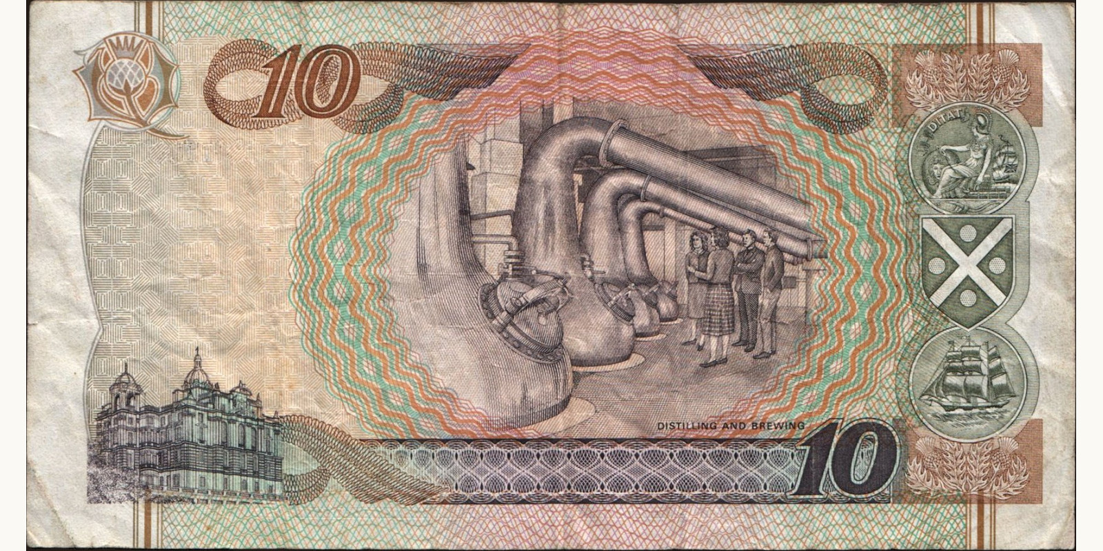 10 pounds Шотландия 2001 — Оборотная сторона