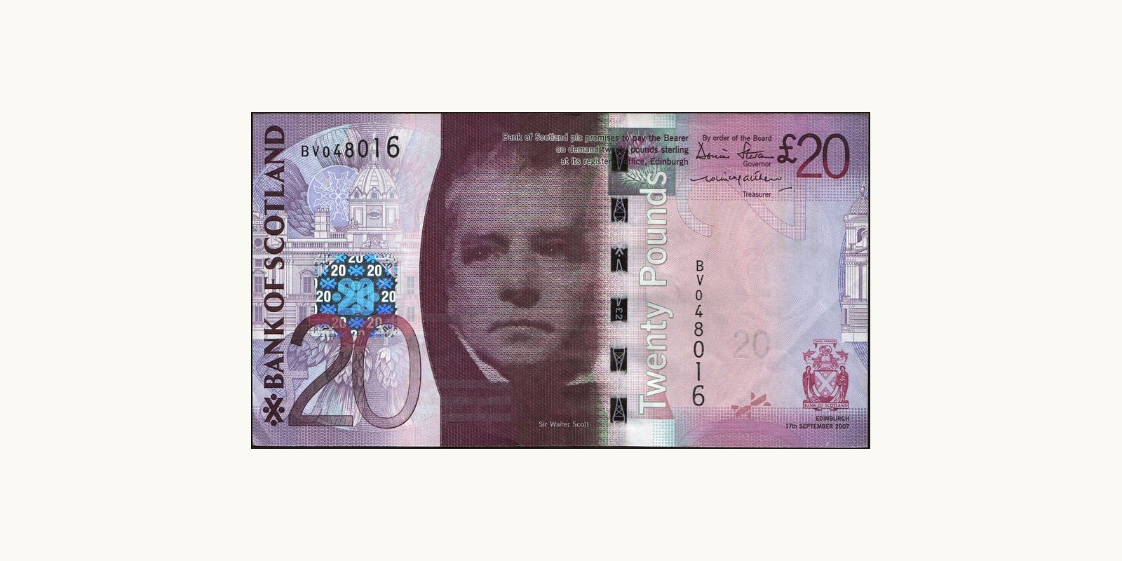 20 pounds Шотландия 2007 — Лицевая сторона