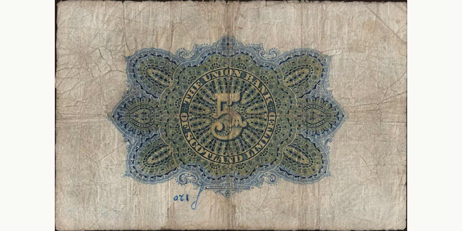 5 pounds Шотландия 1943 — Оборотная сторона