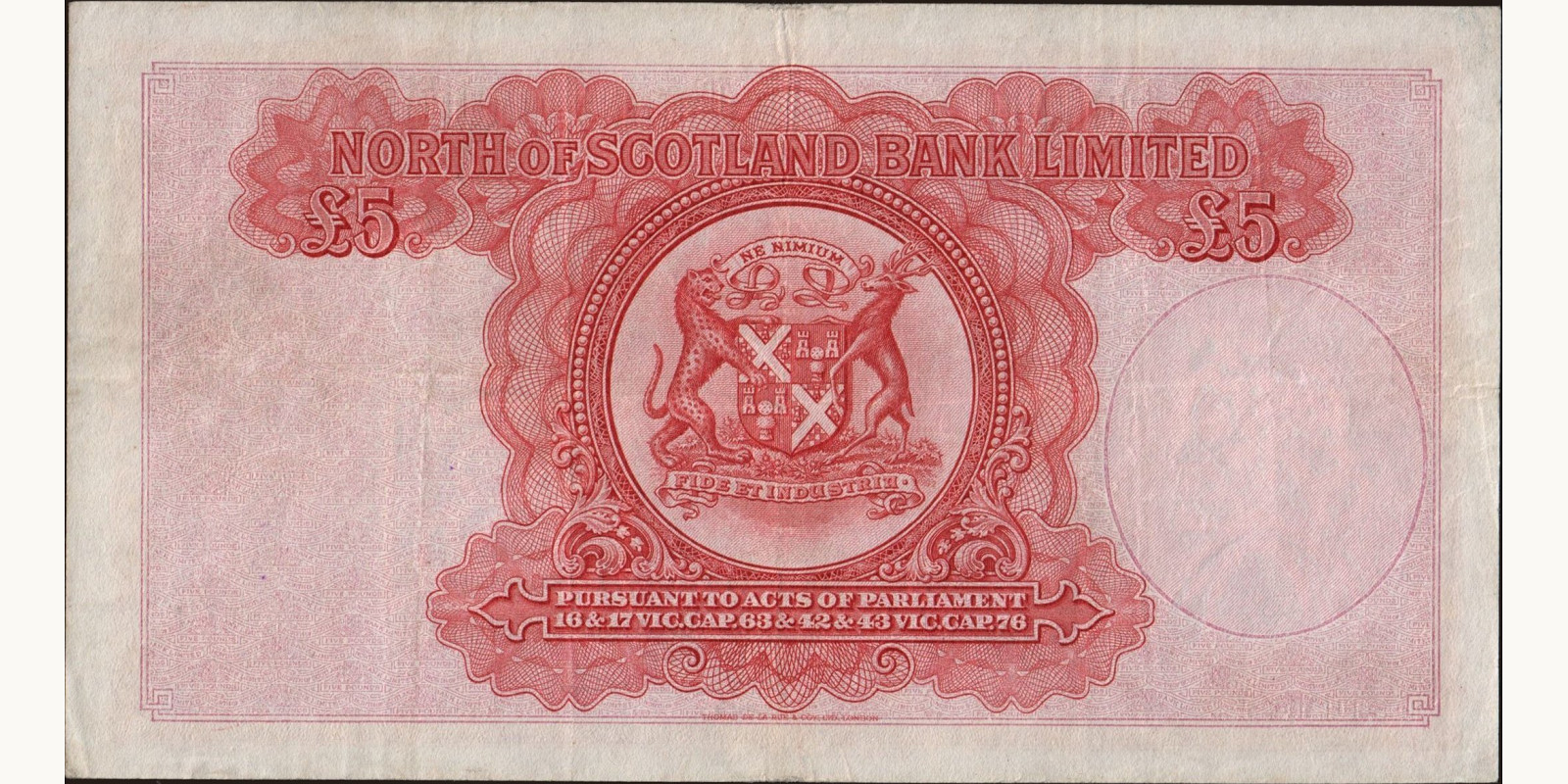 5 pounds Scotland 1949 — Back side