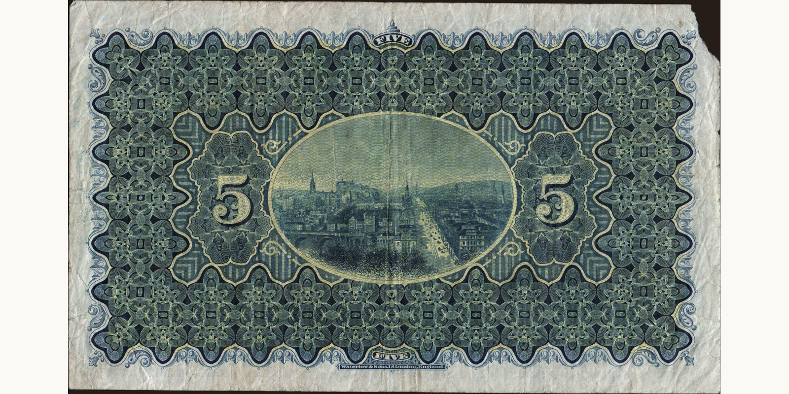 5 pounds Шотландия 1952 — Оборотная сторона