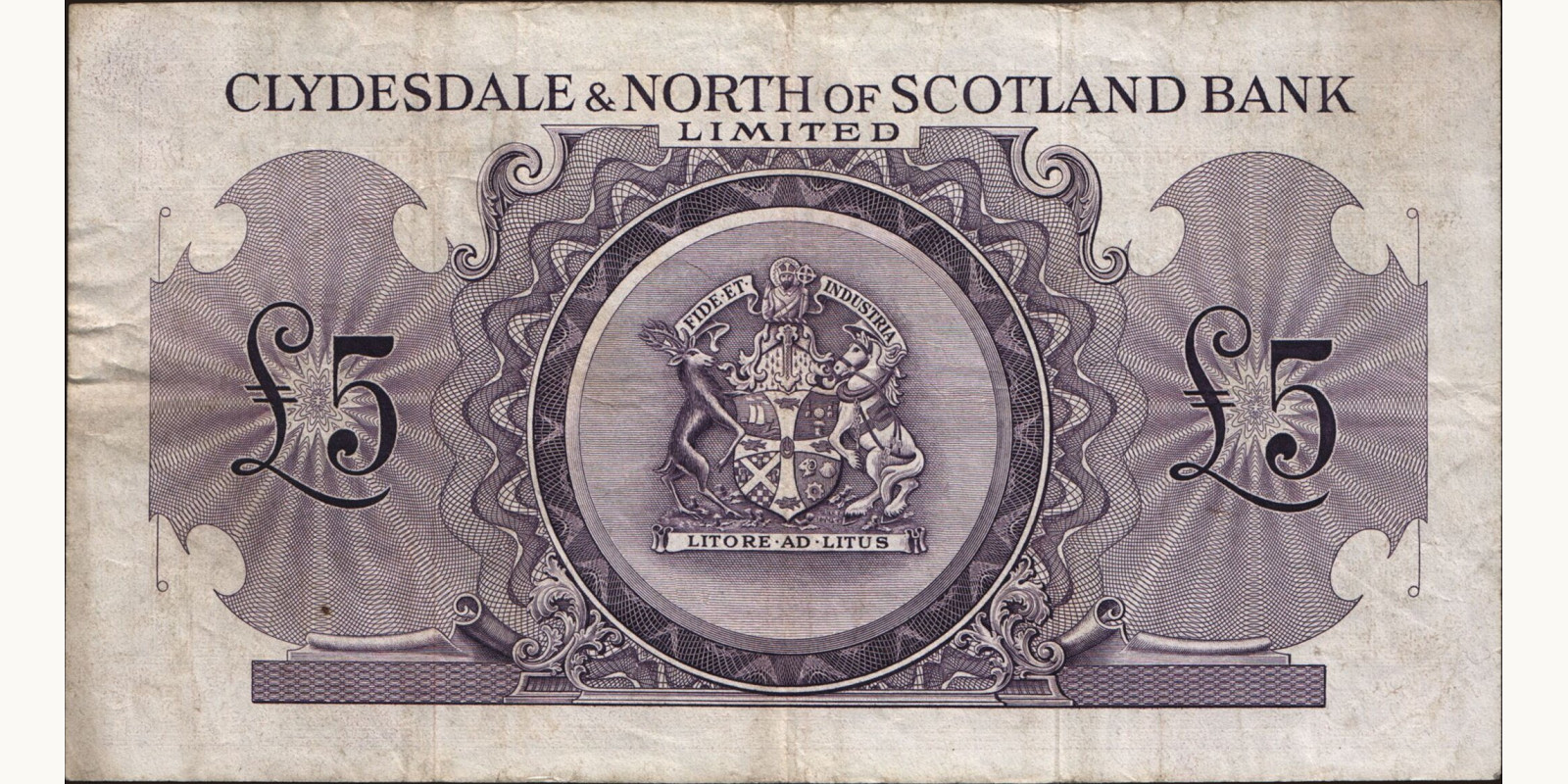 5 pounds Шотландия 1955 — Оборотная сторона