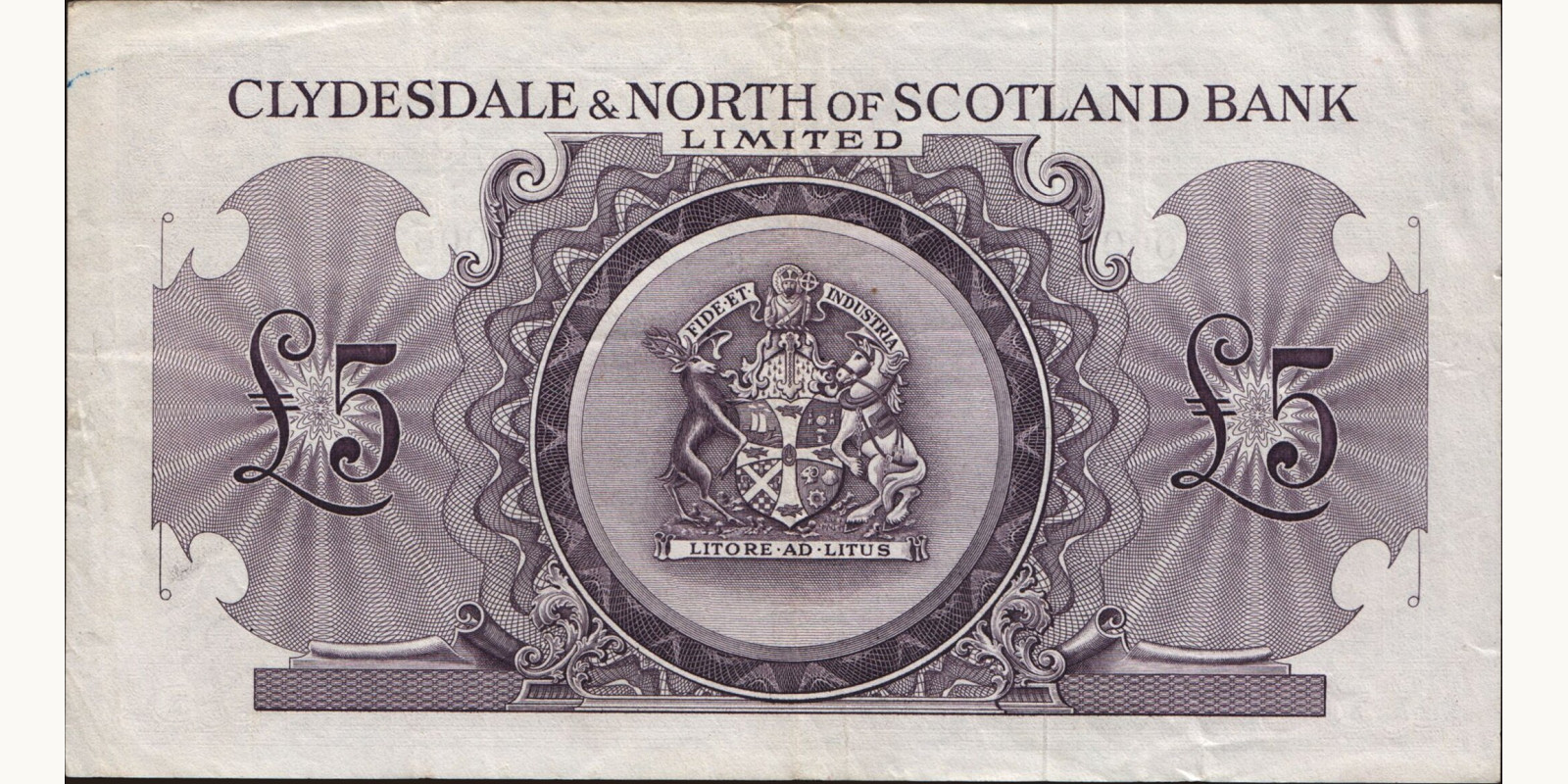 5 pounds Шотландия 1960 — Оборотная сторона