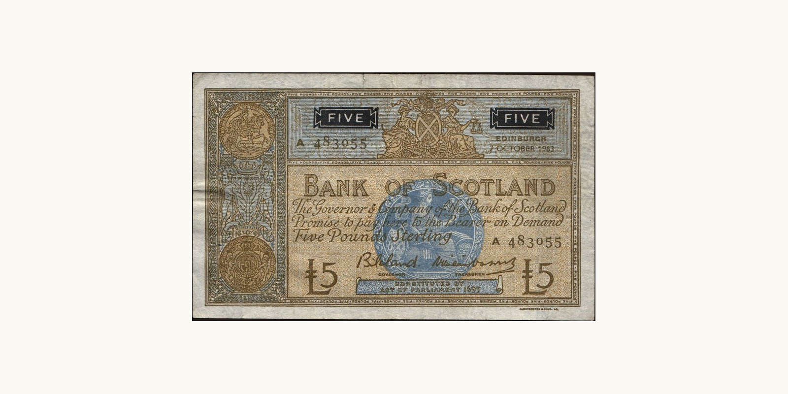 5 pounds Шотландия 1963 — Лицевая сторона