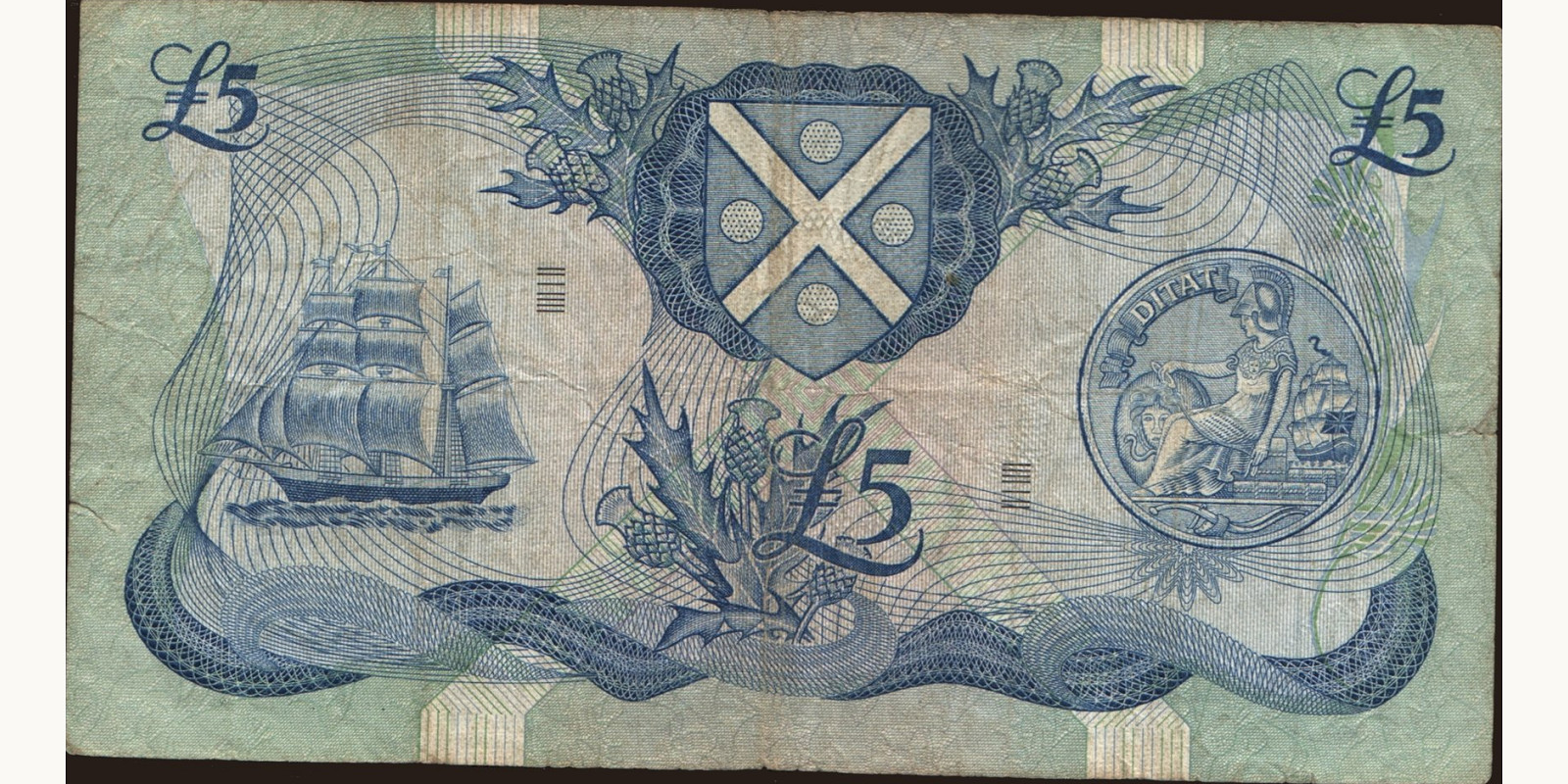 5 pounds Шотландия 1981 — Оборотная сторона