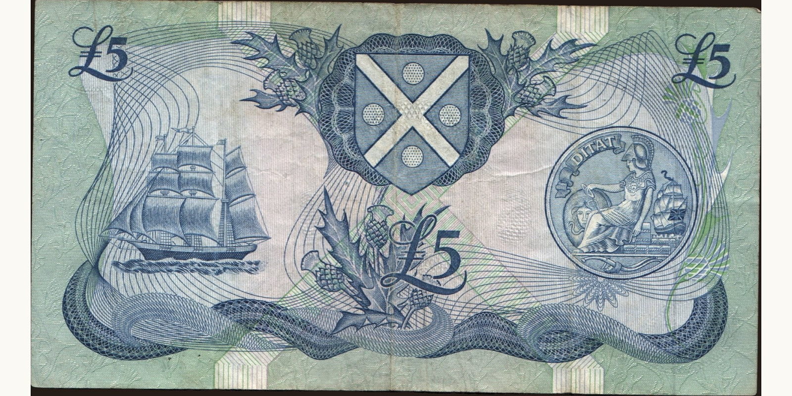 5 pounds Scotland 1984 — Back side