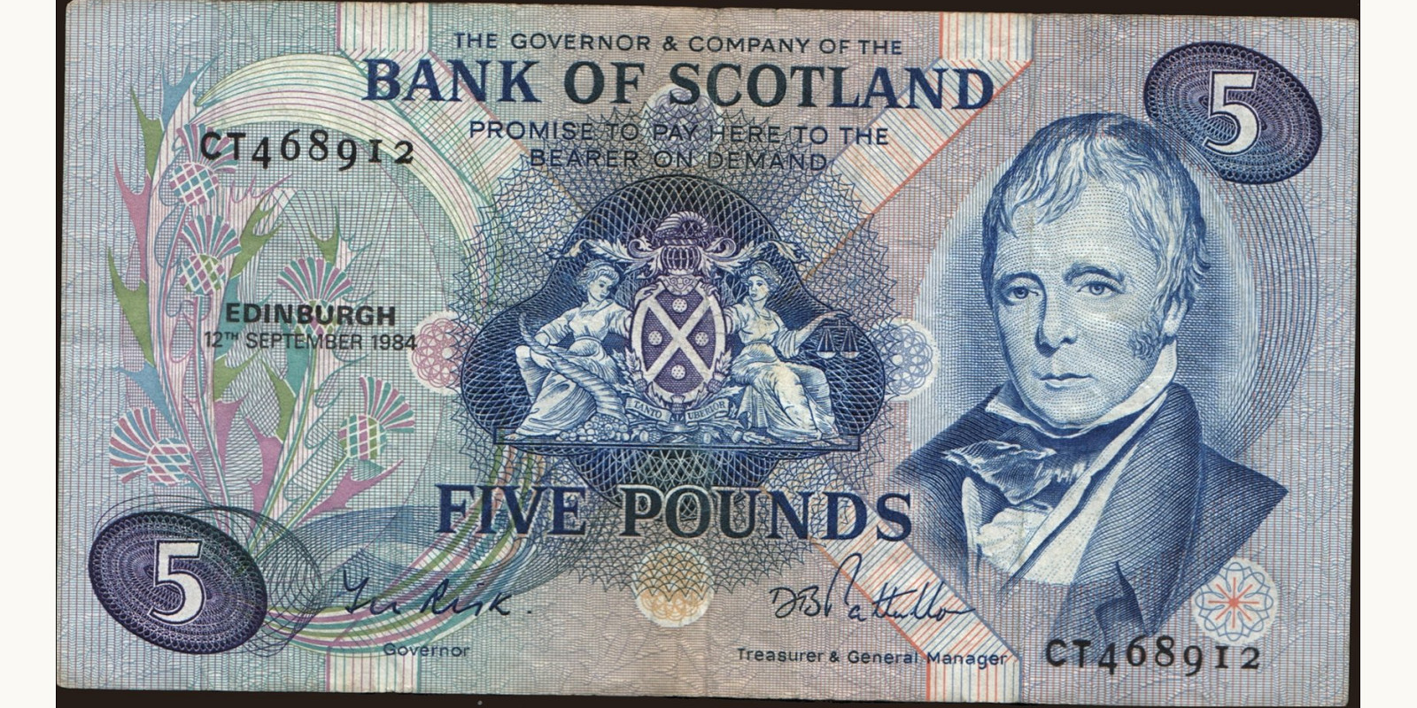 5 pounds Scotland 1984 — Front side