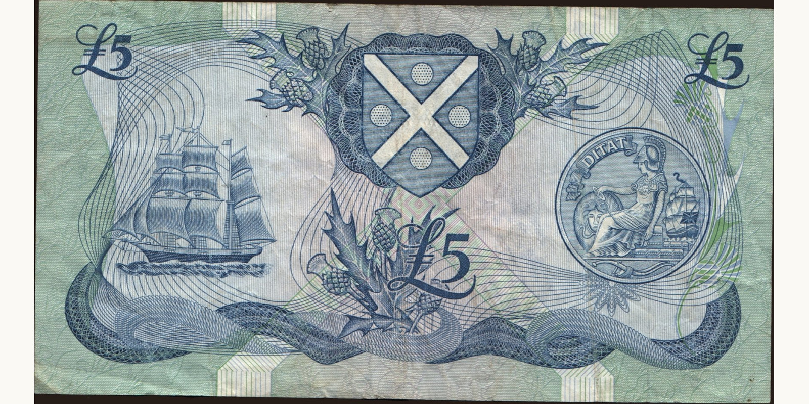 5 pounds Шотландия 1985 — Оборотная сторона