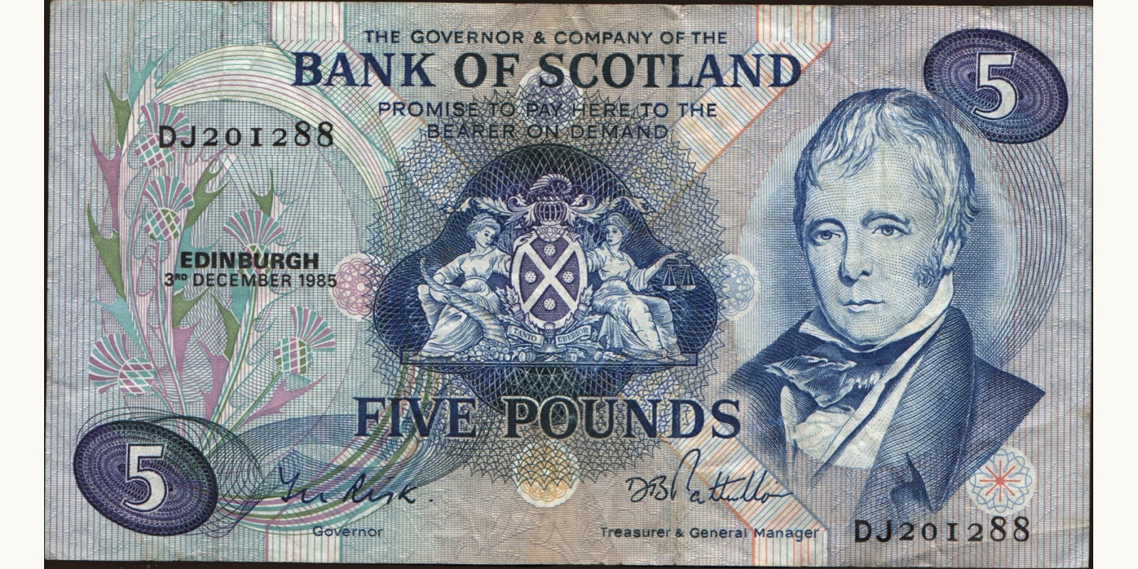 5 pounds Шотландия 1985 — Лицевая сторона