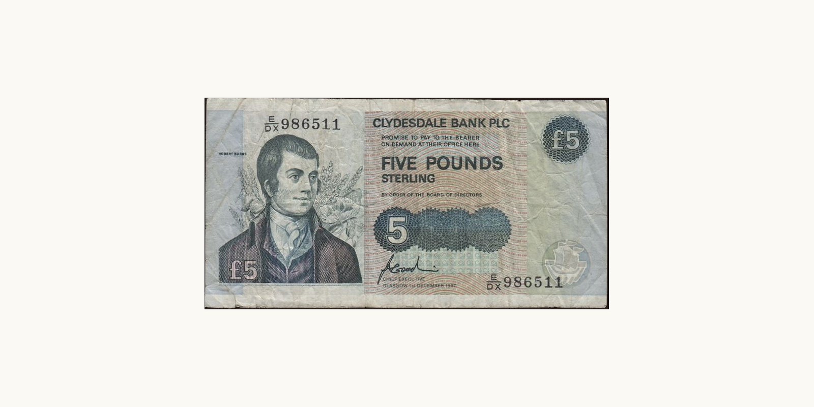 5 pounds Шотландия 1997 — Лицевая сторона