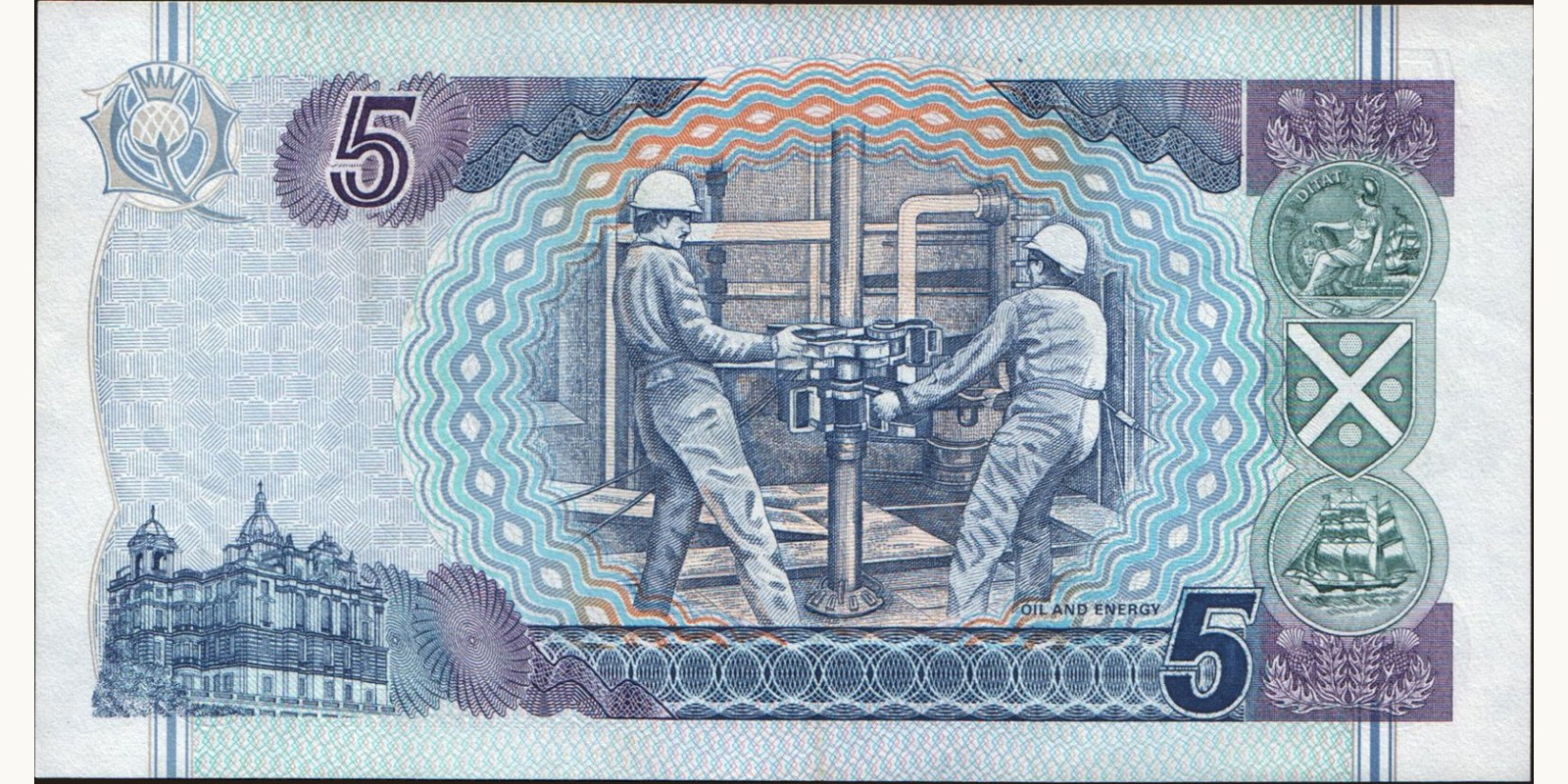 5 pounds Scotland 2002 — Back side