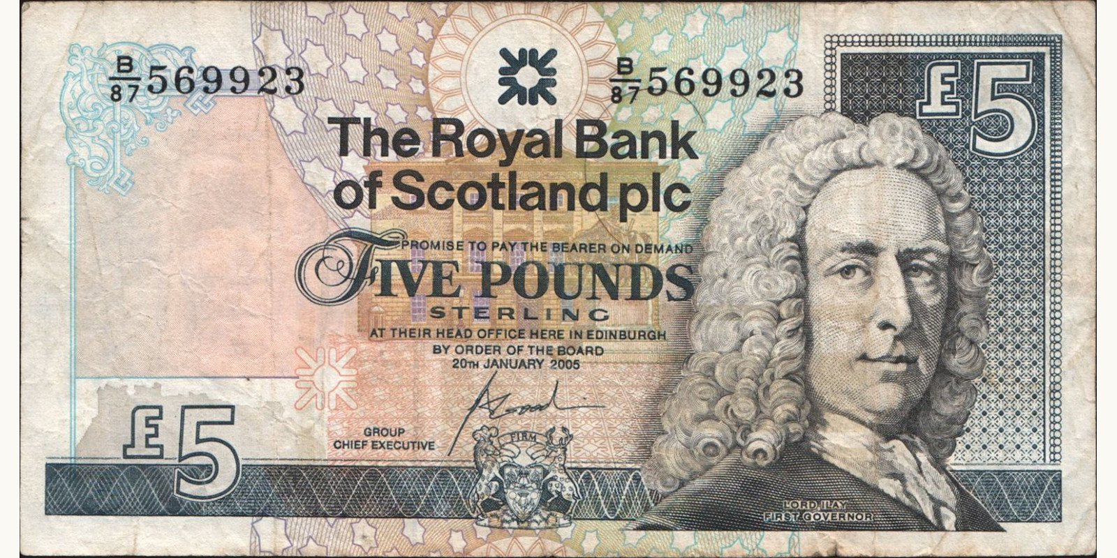 5 pounds Scotland 2005 — Front side