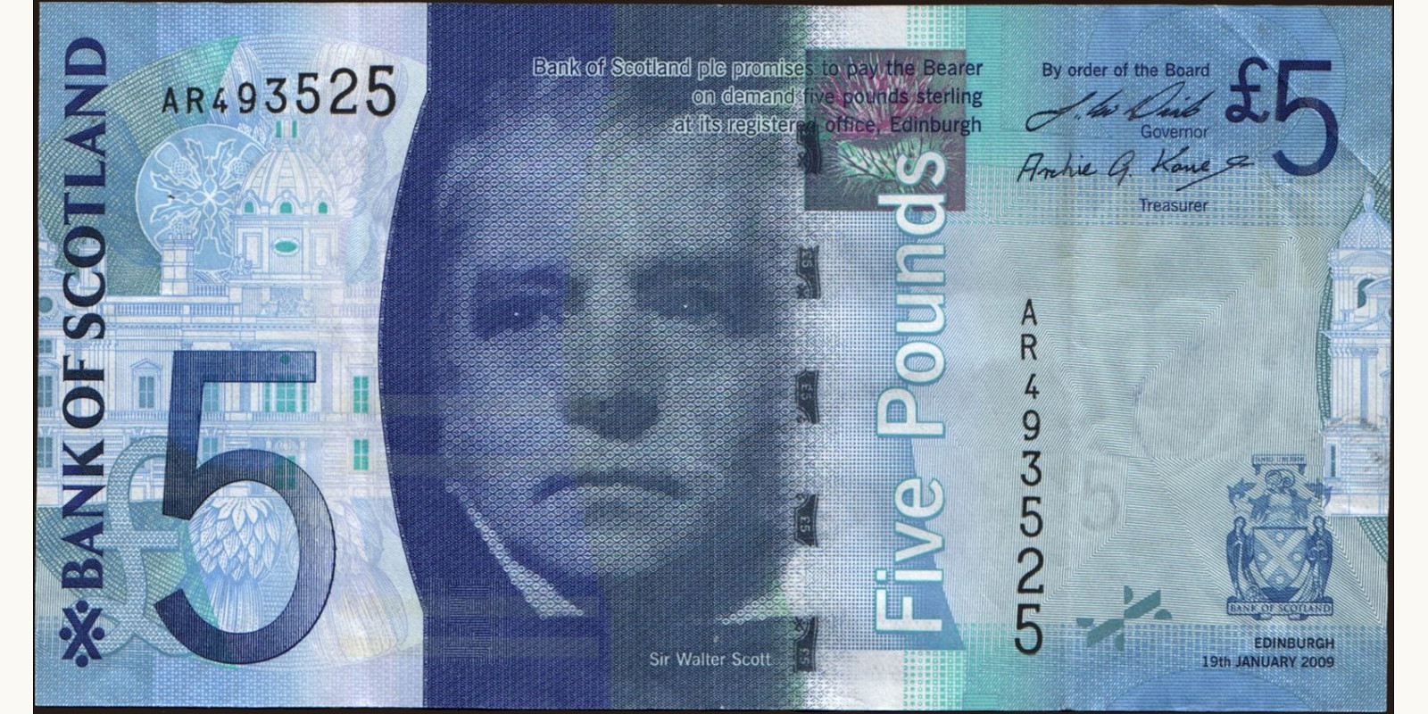 5 pounds Scotland 2009 — Front side