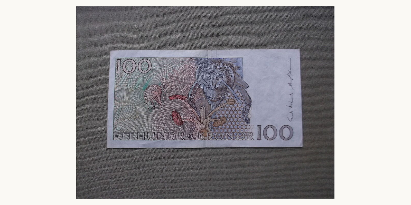 100 krona Швеция 1986 — Оборотная сторона