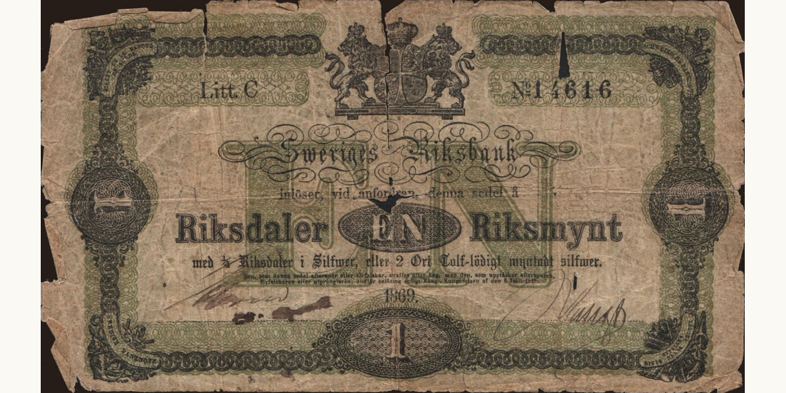 1 riksdaler 1869