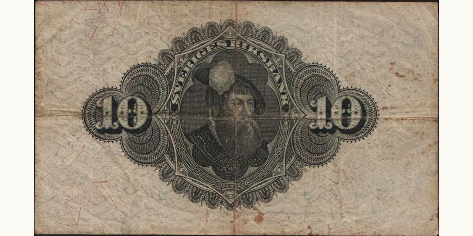 10 kronor Sweden 1925 — Back side