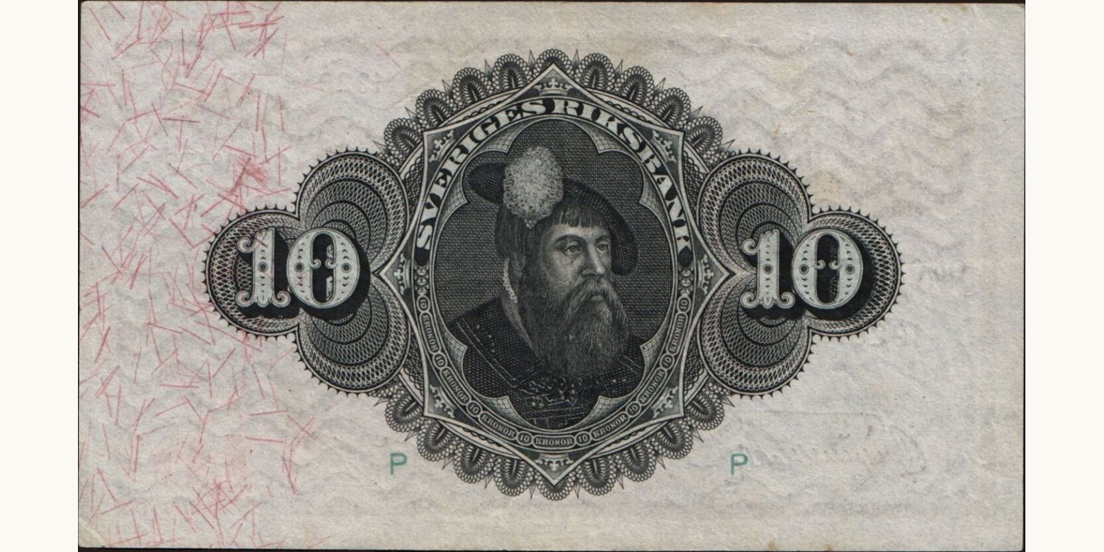 10 kronor Швеция 1929 — Оборотная сторона