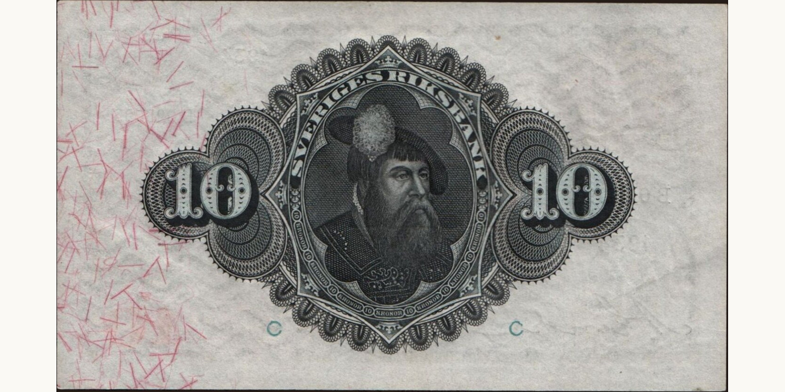 10 kronor Швеция 1934 — Оборотная сторона