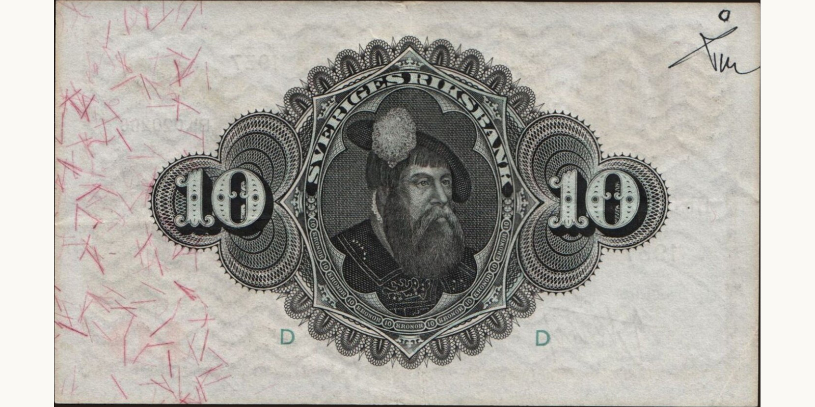 10 kronor Sweden 1937 — Back side