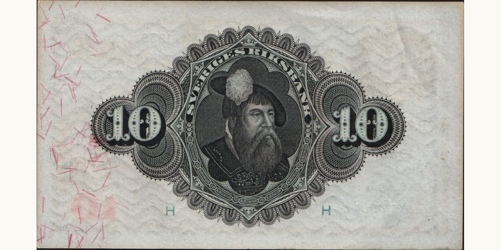 10 kronor Швеция 1939 — Оборотная сторона