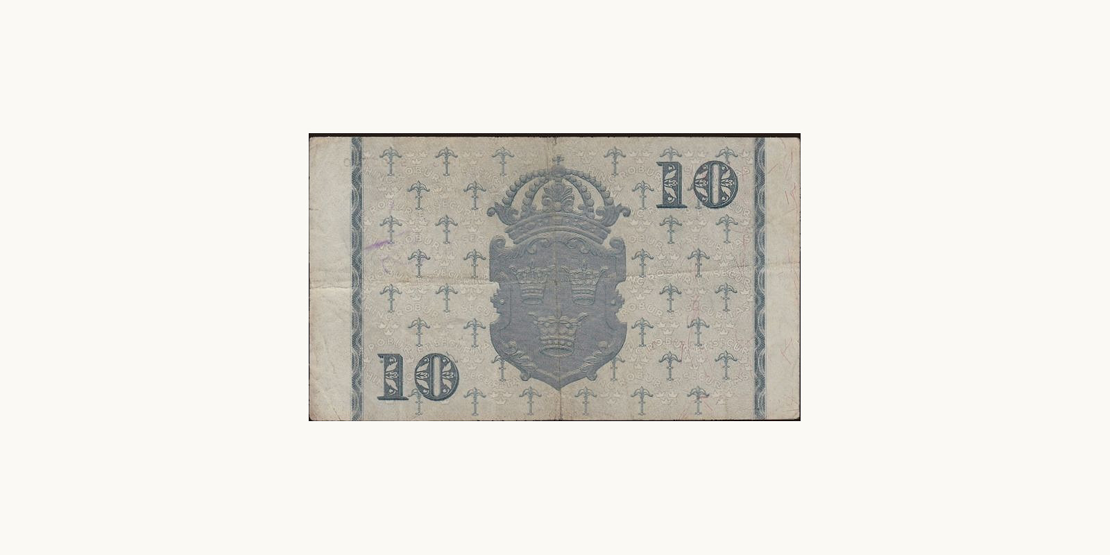 10 kronor Sweden 1945 — Back side
