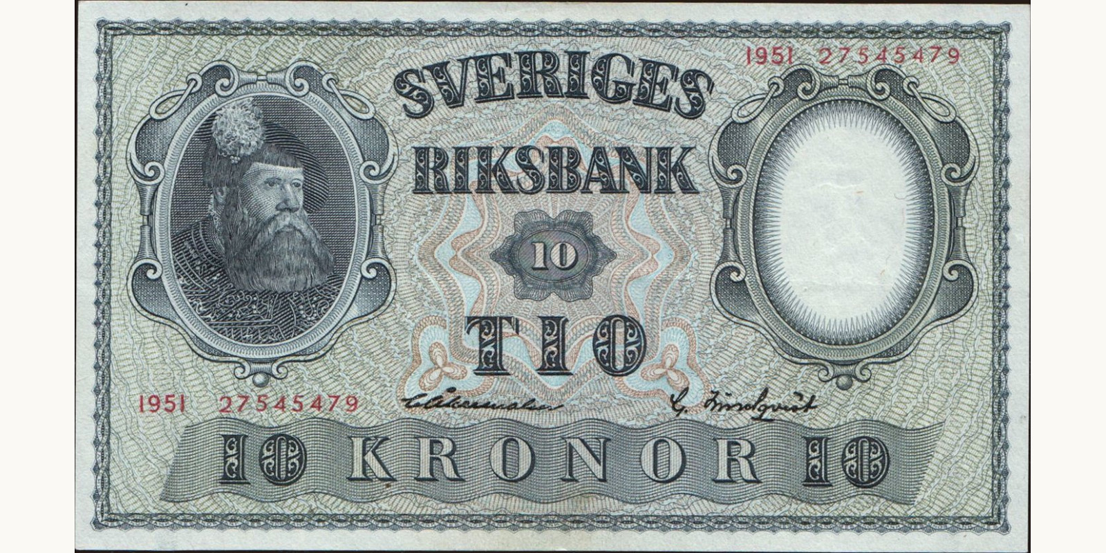10 kronor Sweden 1951 — Front side