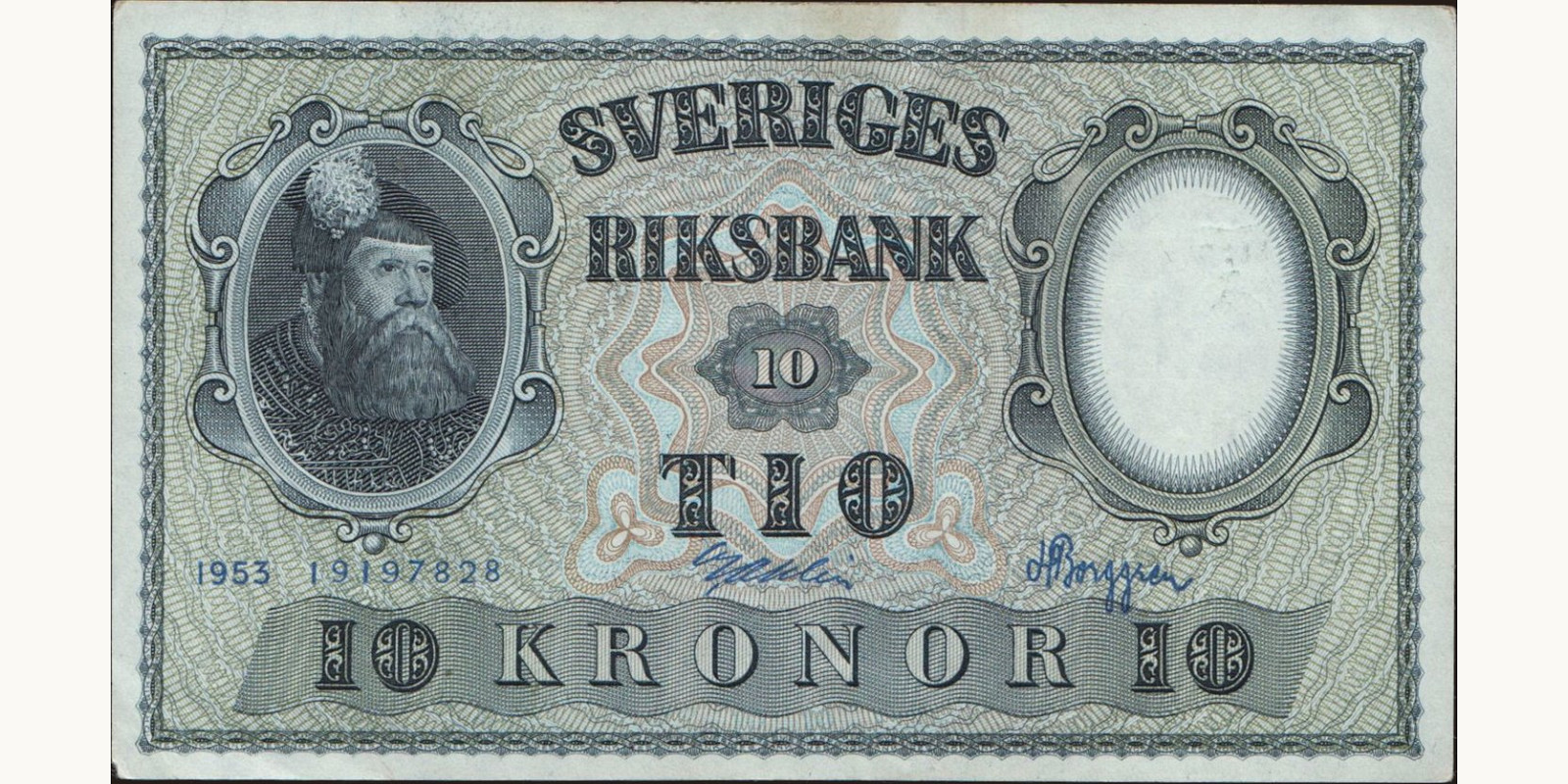 10 kronor Sweden 1953 — Front side
