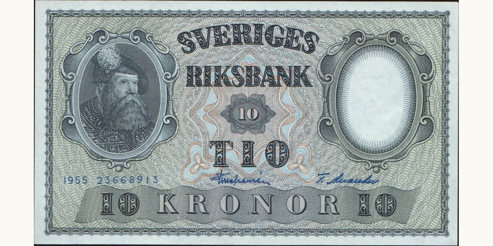10 kronor Швеция 1955 — Лицевая сторона
