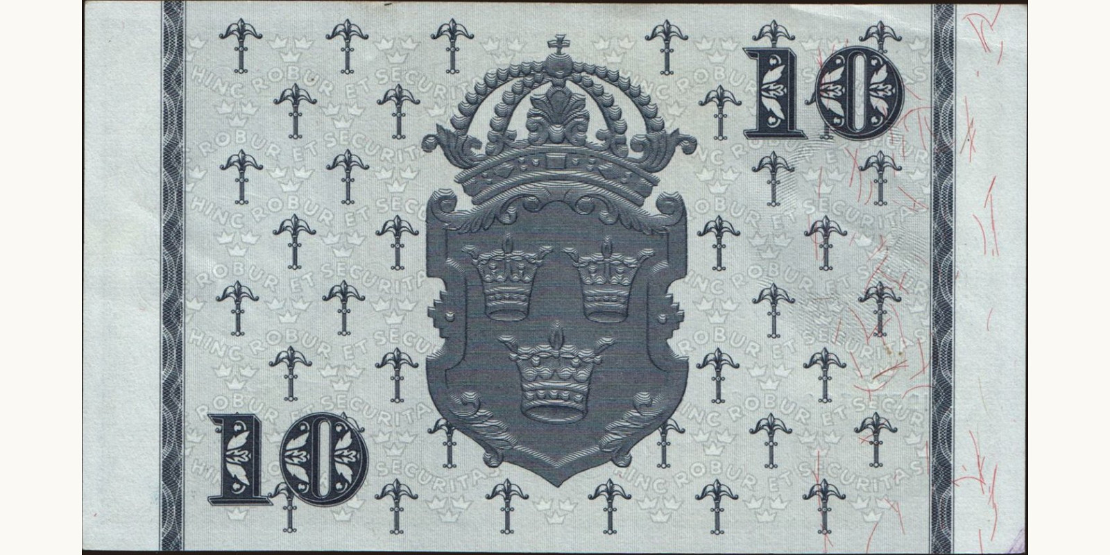 10 kronor Sweden 1957 — Back side