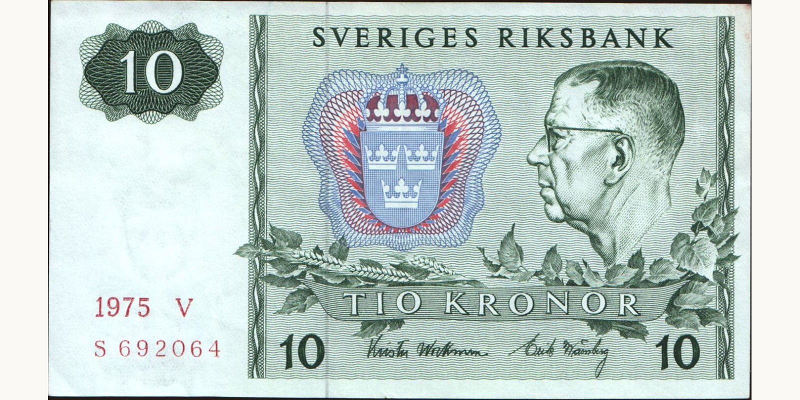 10 kronor Sweden 1975 — Front side
